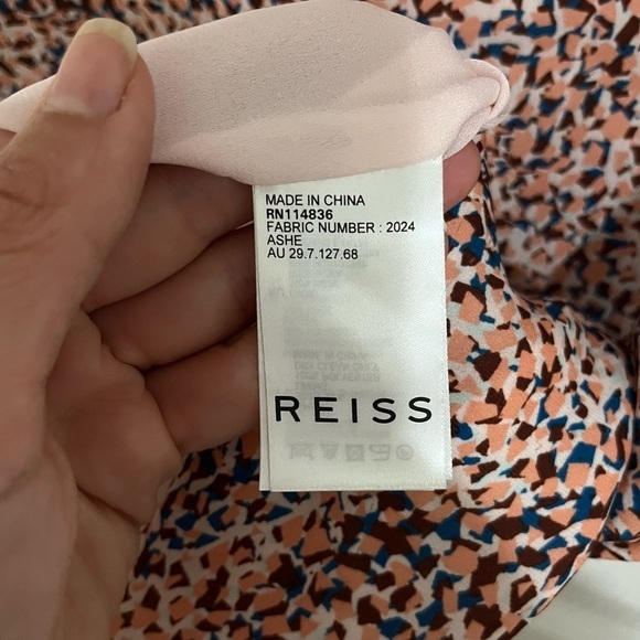 Reiss Ashe Dress Pink and Blue Print - Picture 15 of 16